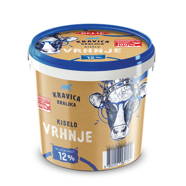 Image for product KRAVICA KRALJICA Vrhnje kiselo 12% m.m. 900g