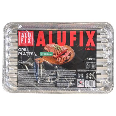 Image for product ALUFIX Aluminijski pladanj za roštilj 34x23cm 3 komada