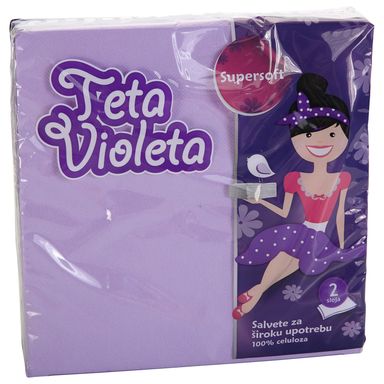 Image for product VIOLETA super soft papirnate salvete 38x38cm 2-slojne lila 25 komada
