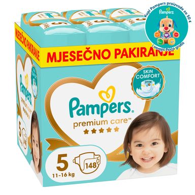 Image for product PAMPERS Pelene mjesečno pakiranje veličina 5, 148 komada