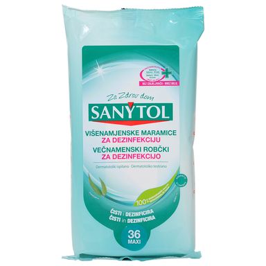 Image for product SANYTOL Vlažne višenamjenske maramice za dezinfekciju 36 komada