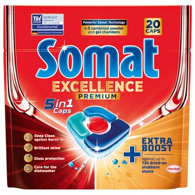 Image for product SOMAT Kapsule za pranje posuđa excellence 5u1 20 komada
