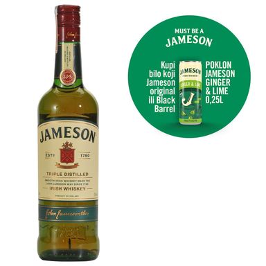 Image for product JAMESON Irish whiskey 40% 0.7l gola boca