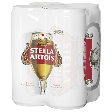 Image for product STELLA ARTOIS Pivo svijetlo 5% alkohola 4x0.33l limenka multipack